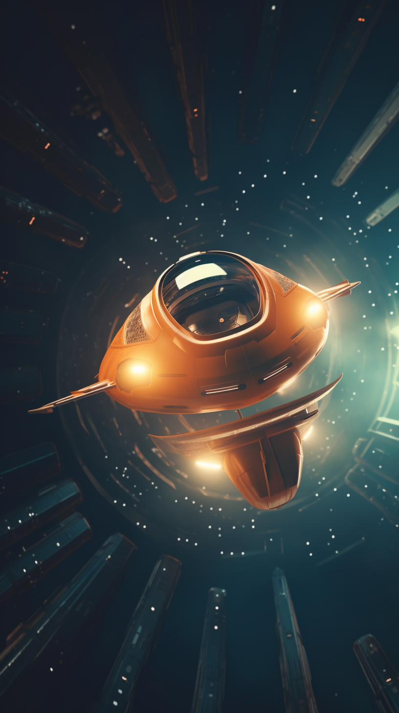 Retro Space Adventure: Mid-Journey Cinematic Snapshot