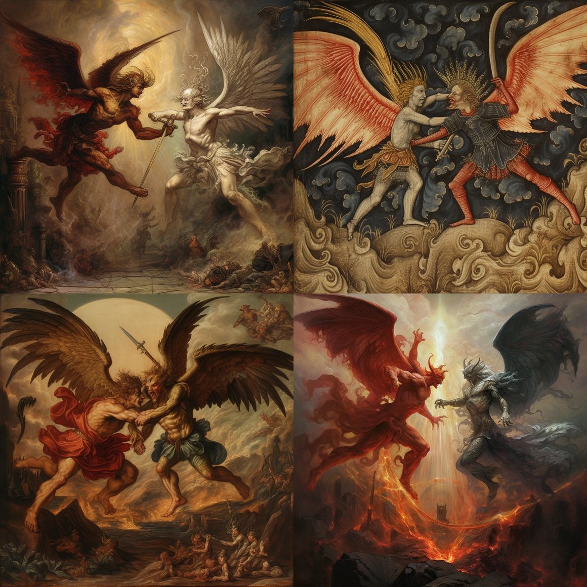Clash of Celestial Might: The Angel-Demon Showdown