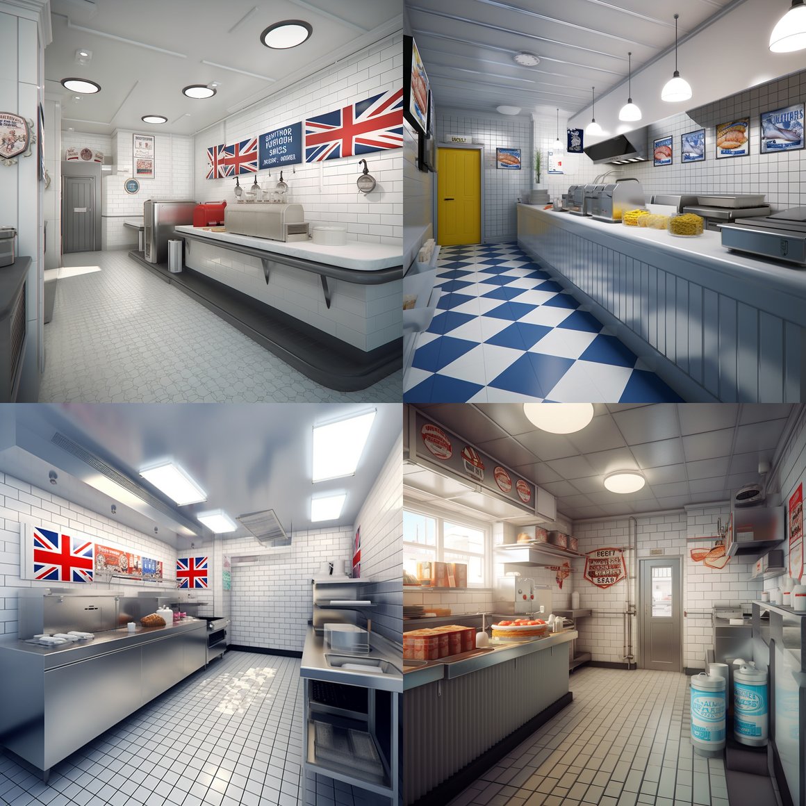 Hyper-Realistic British Fish and Chip Shop Interior, Version 5.1, Quality 2