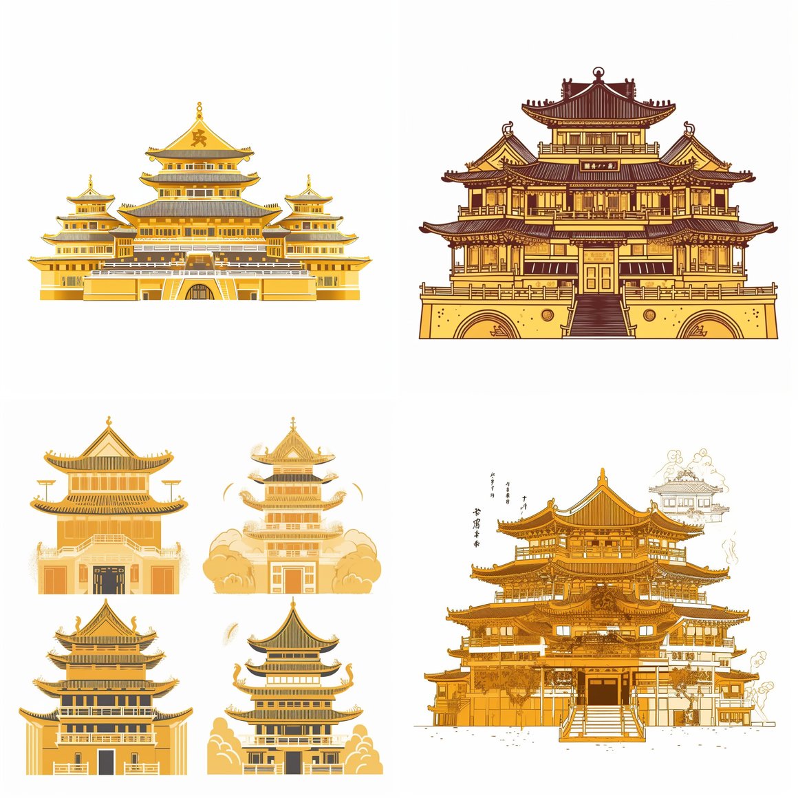 Chinese Tiangong Palace Vector Illustration v5.1
