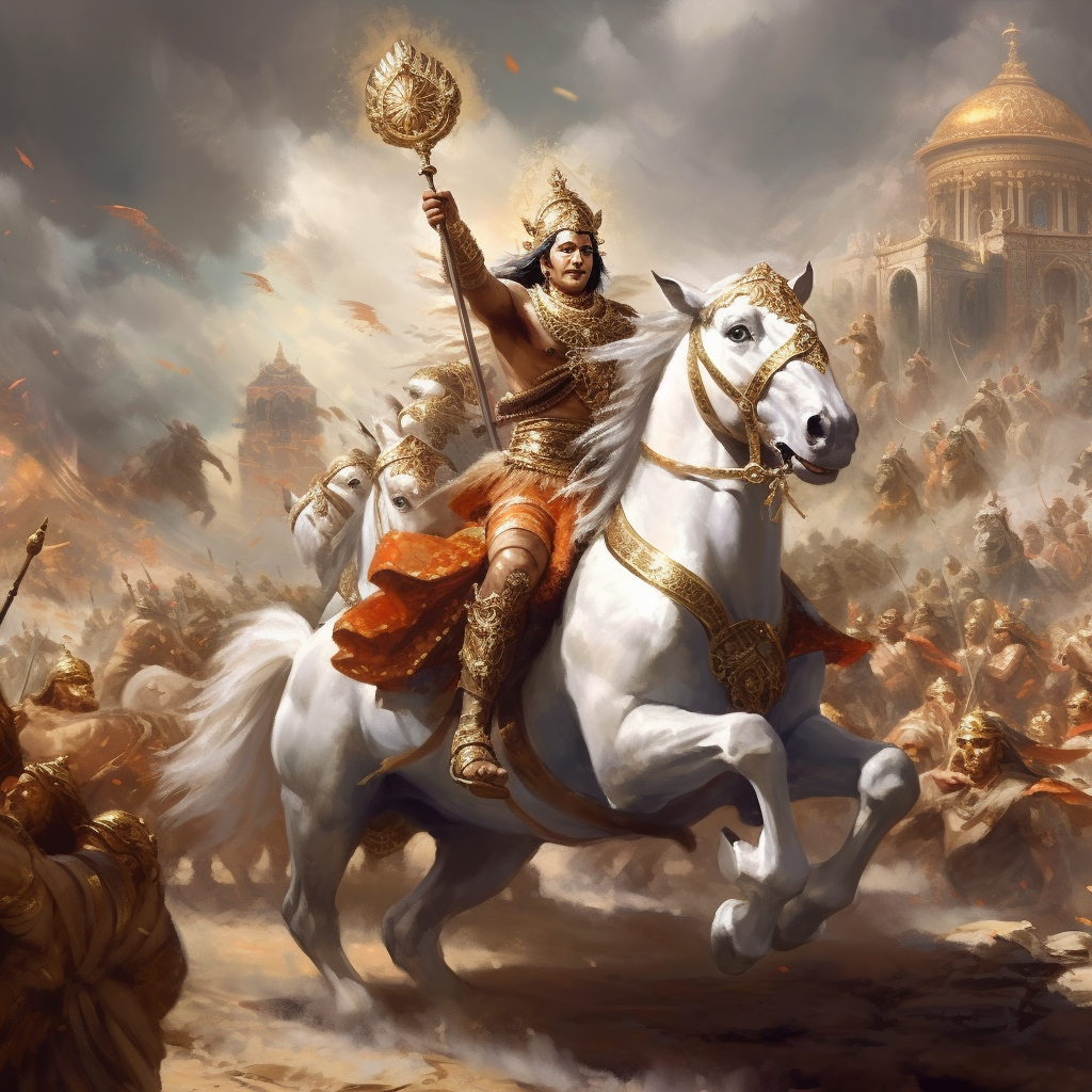 Arjuna, Krishna, and the Warriors of the Mahabharat War