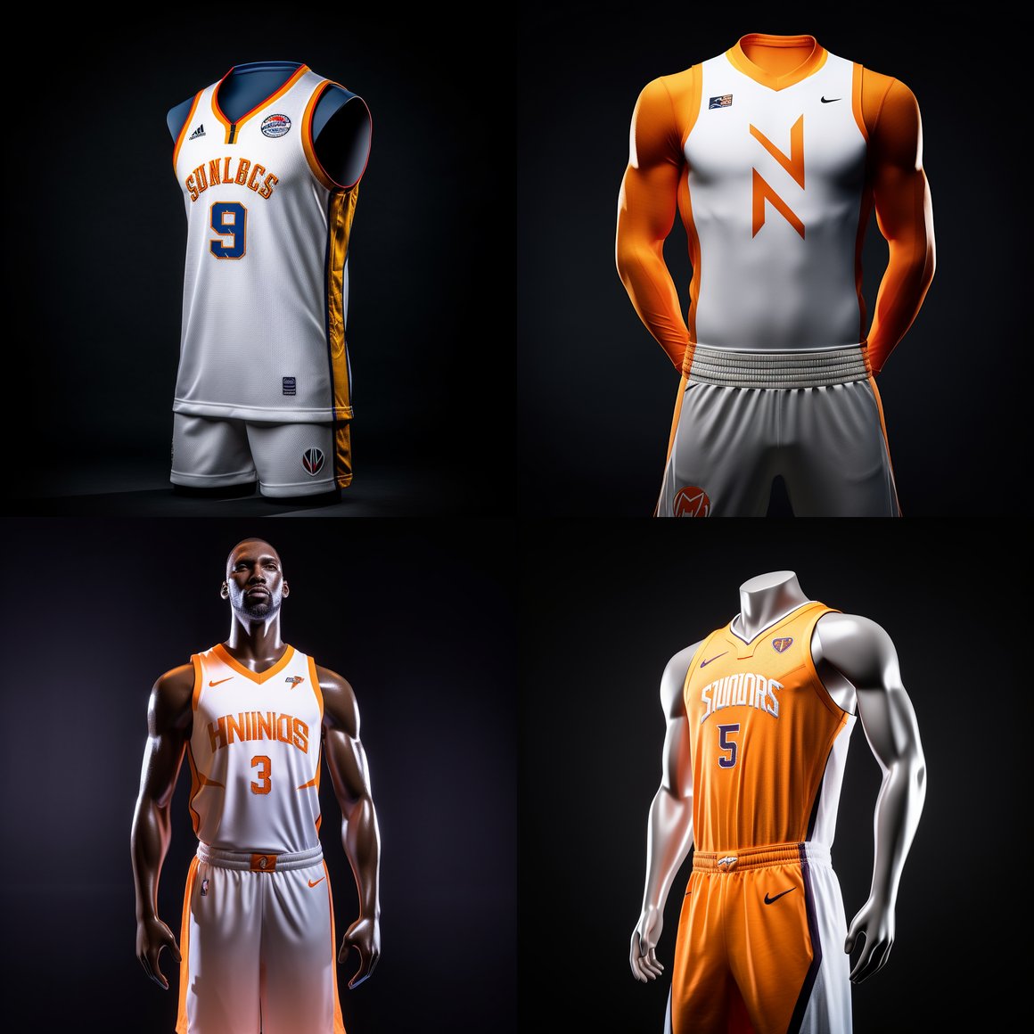 NBA Team's White and Orange Basketball Jersey Design