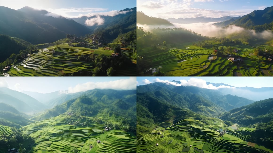 HD Rice Terraces View through Premium Lenses