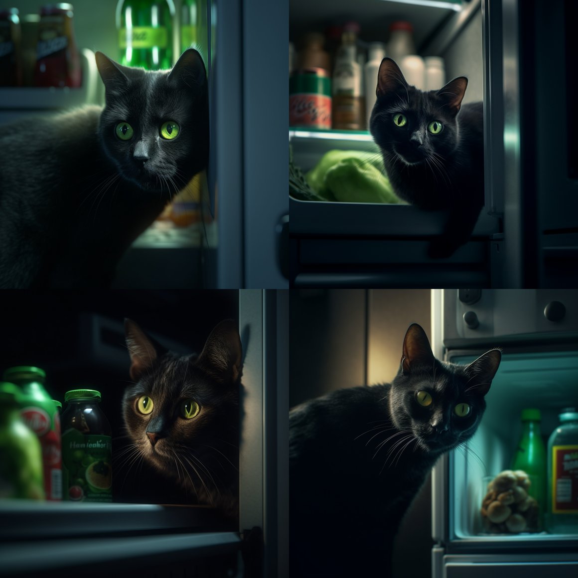 Midnight Fridge Raid: A Cat's Tale in Realistic 4K