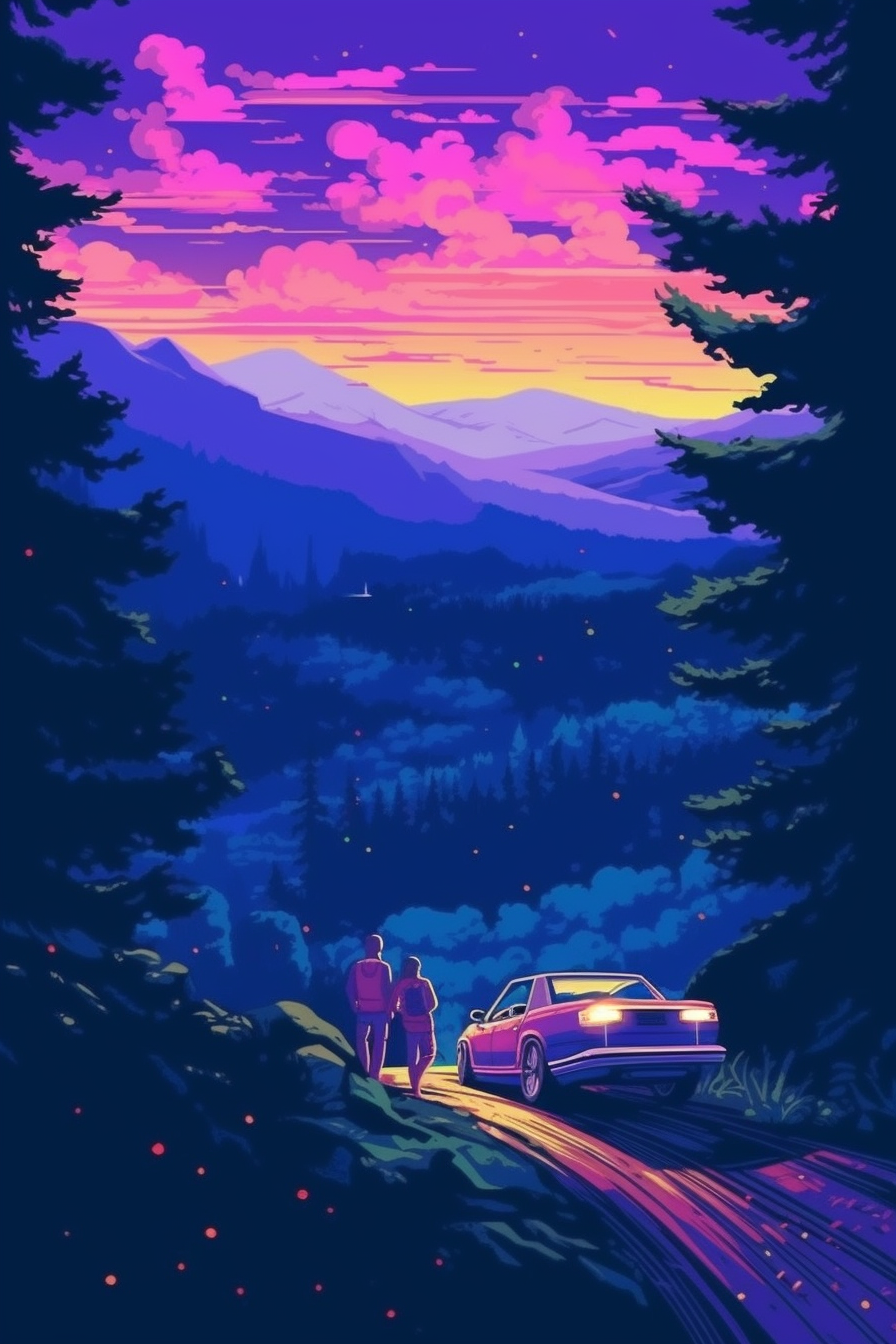 Neon Nights: Convertible Escape in Vice City