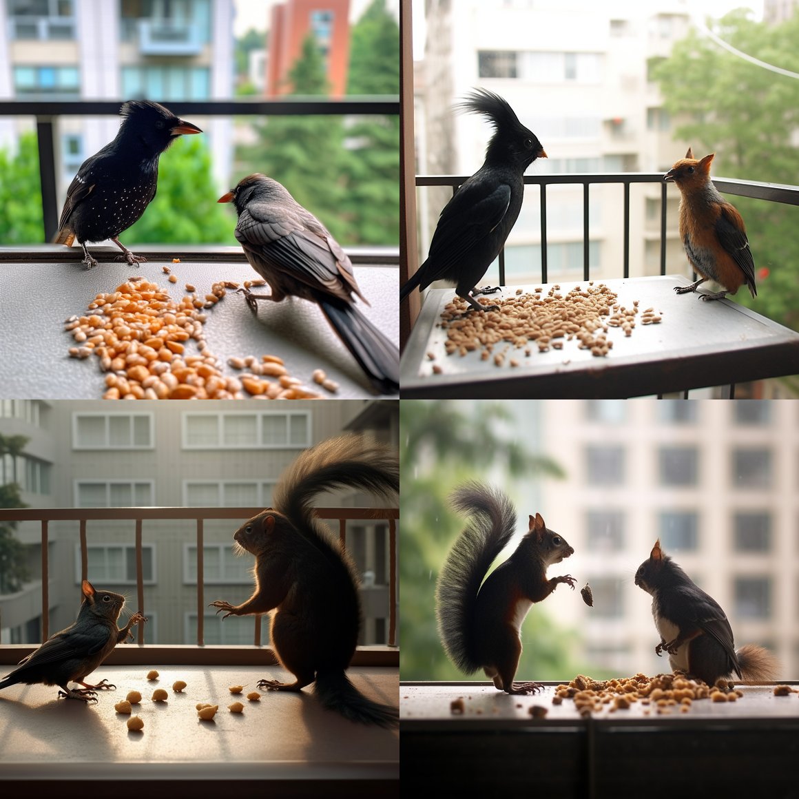 Midday Snack Showdown: A Crow vs Squirrel Saga