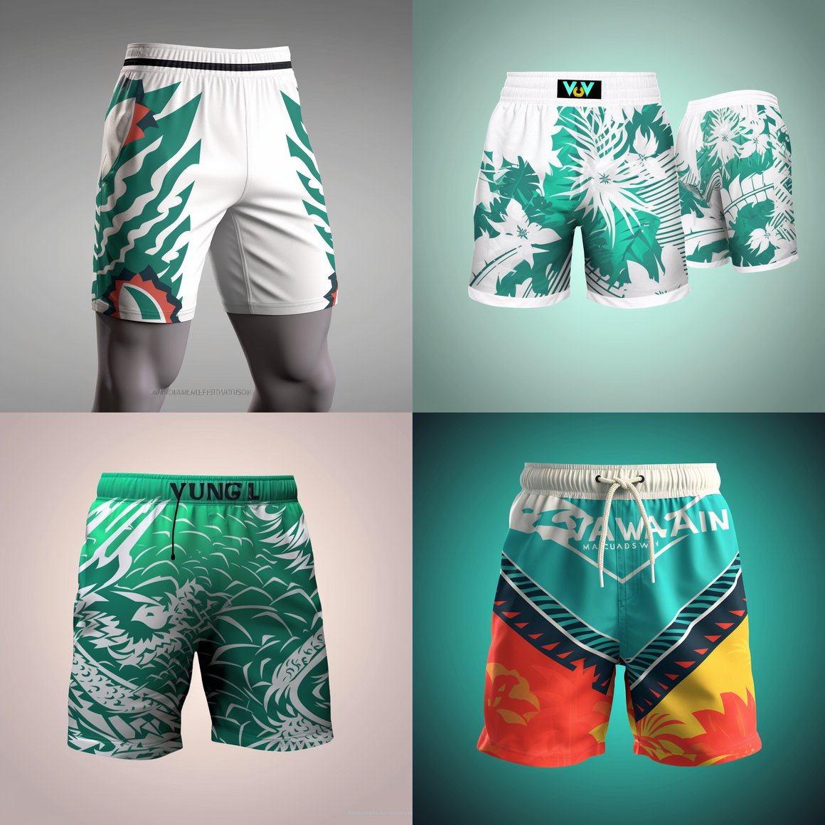 Hawaiian University Volleyball-Inspired Shorts Design
