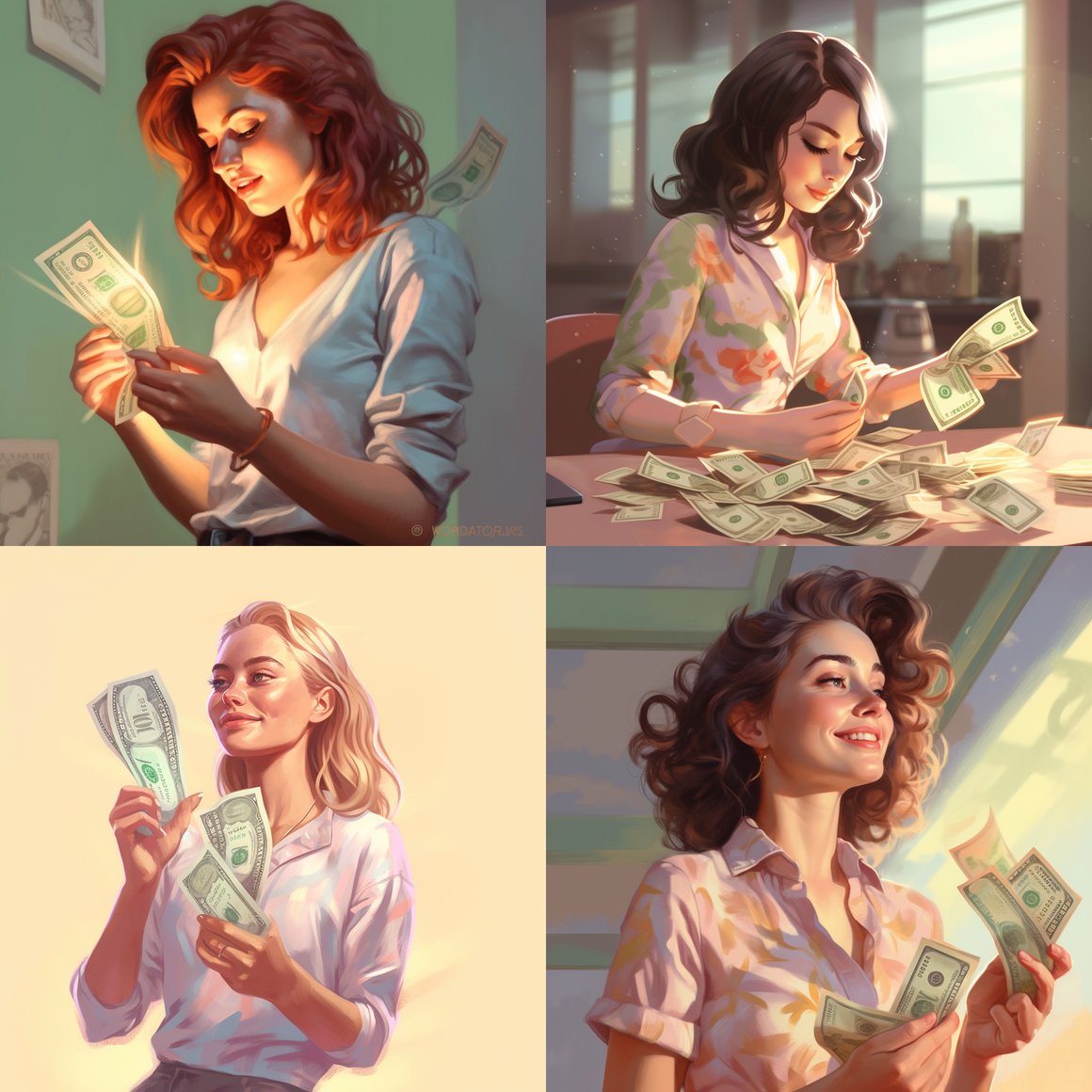 Midday Savings: A Woman's Joyful Count