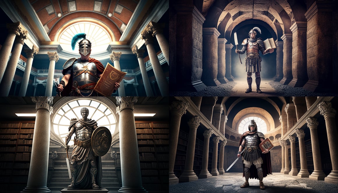 A Surreal Journey from Colosseum to Library