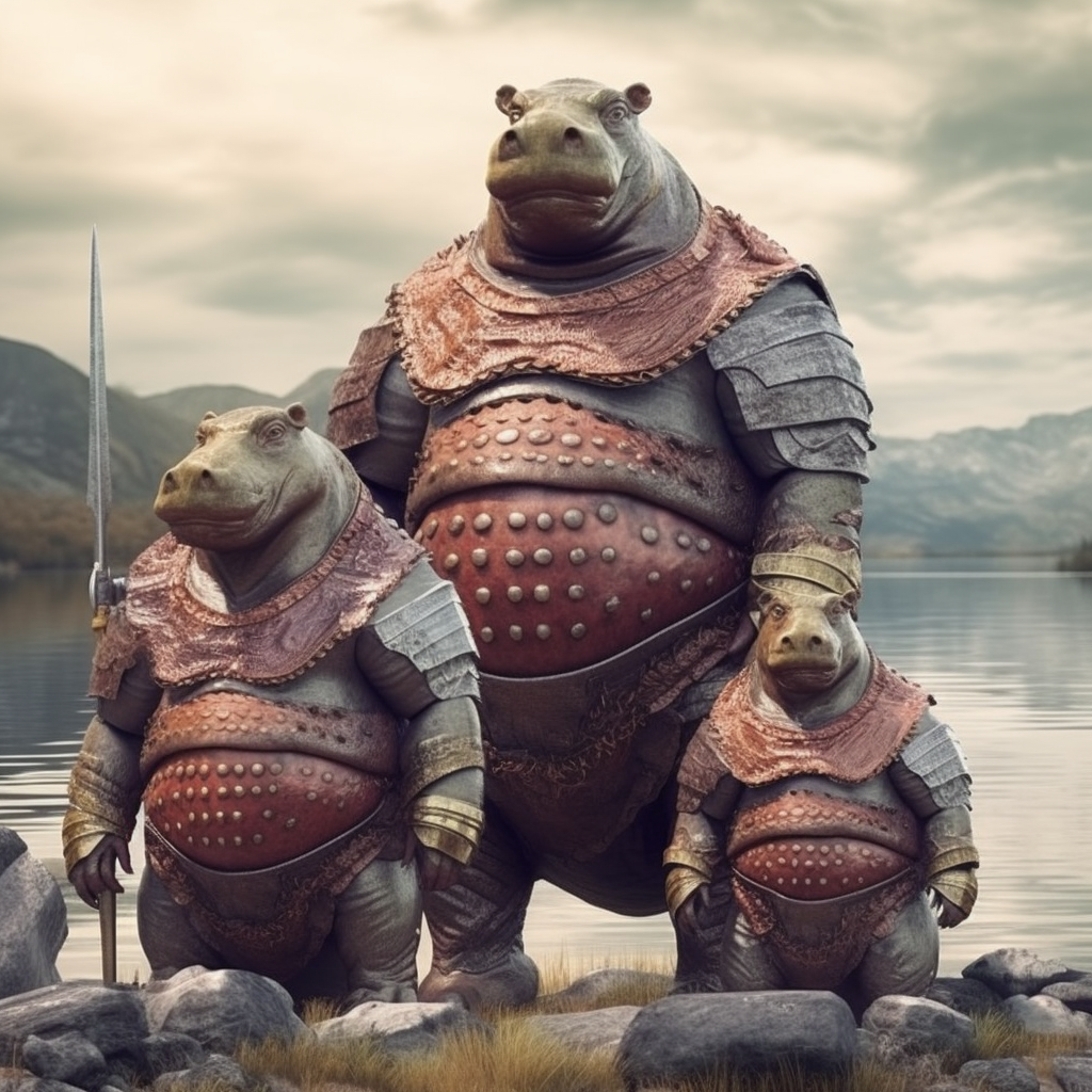 Armor-Clad Hippo Warriors: A Family's Battle in the Wilds