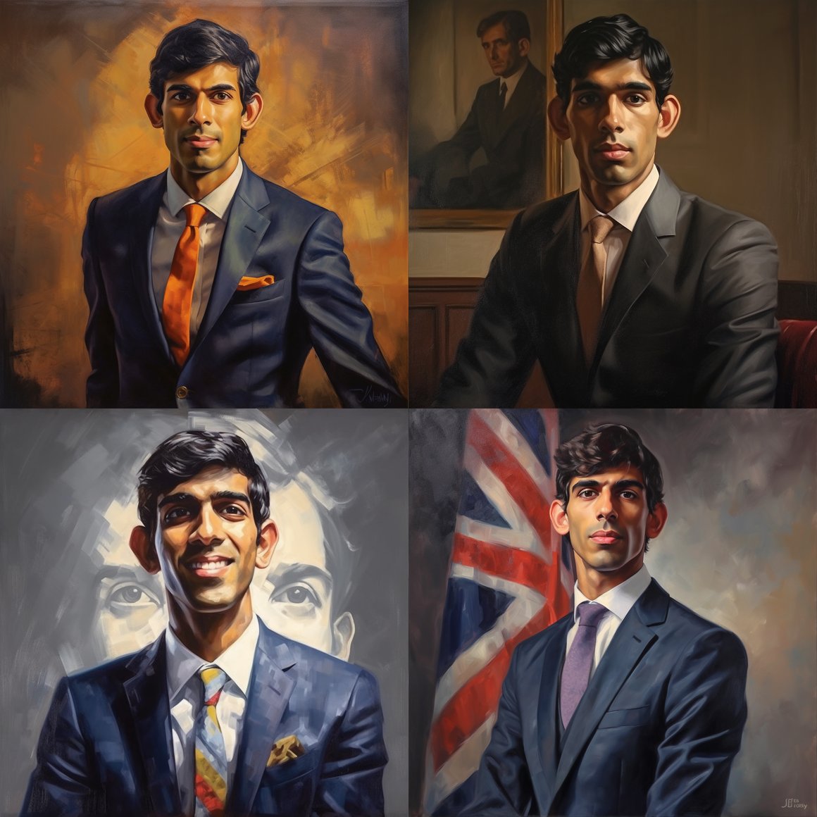 Artistic Inspiration: Oil Painting of Rishi Sunak