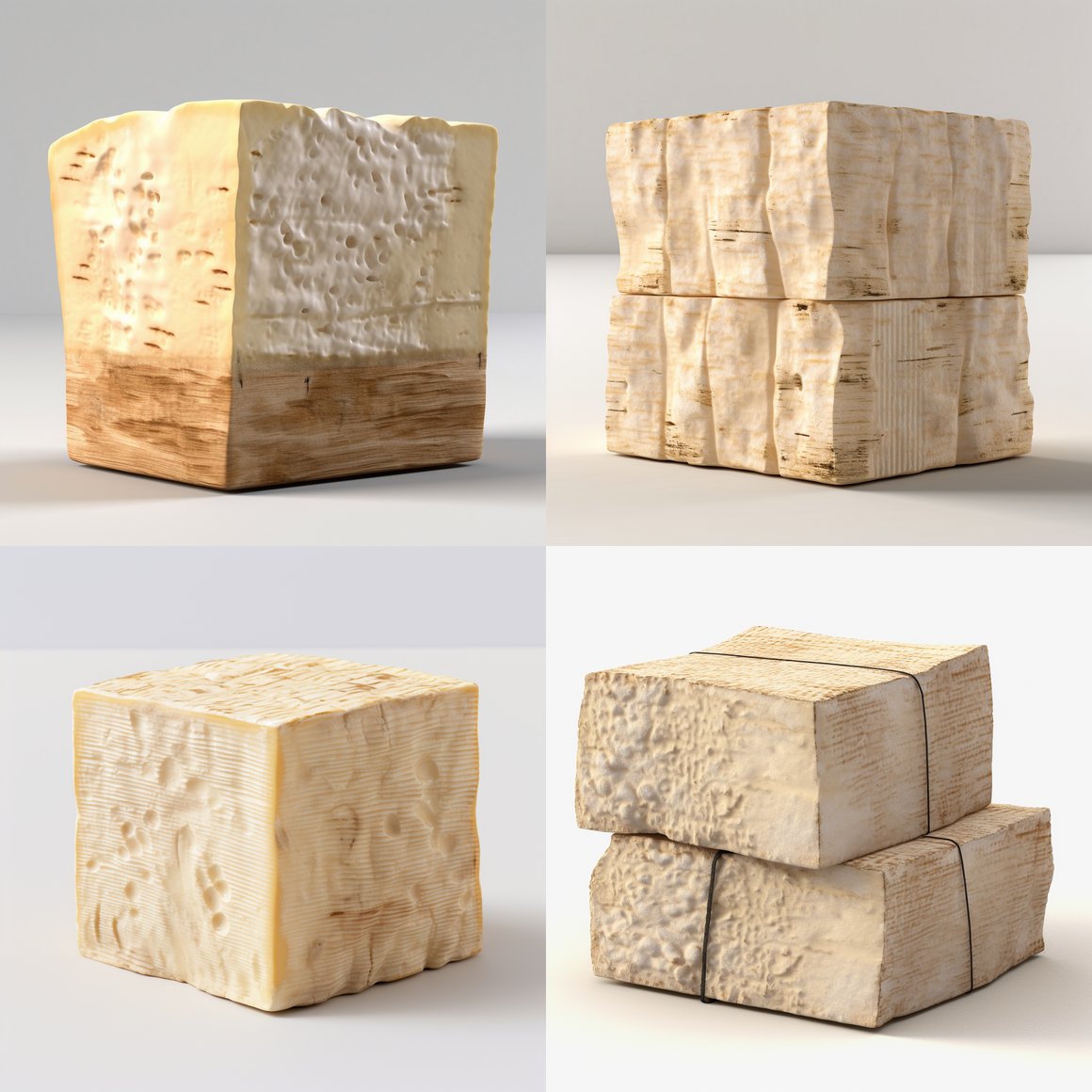 Artistic Exploration of Taleggio Cheese Slices