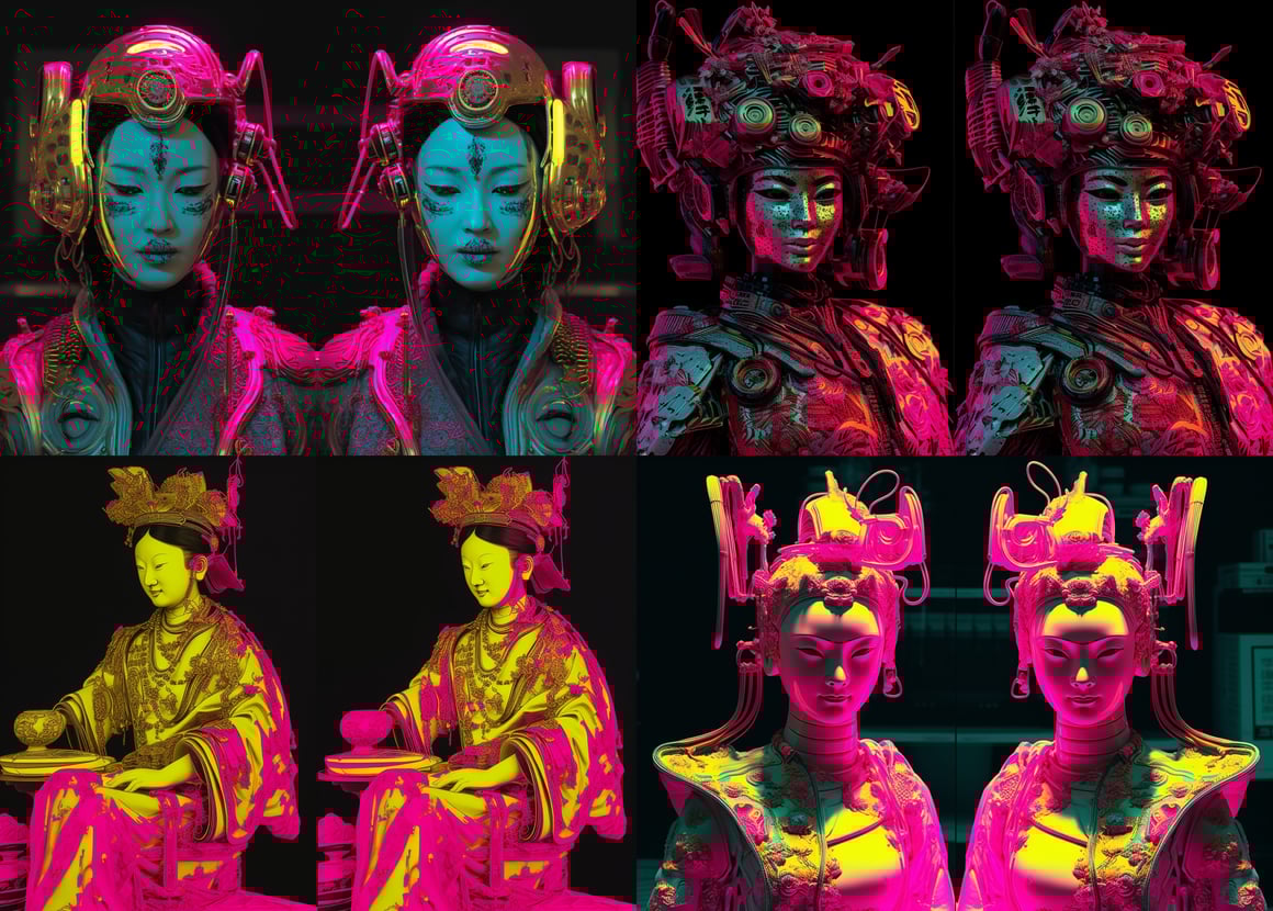 Neon Geisha: Mid-Journey Robotic Transformation v5.1