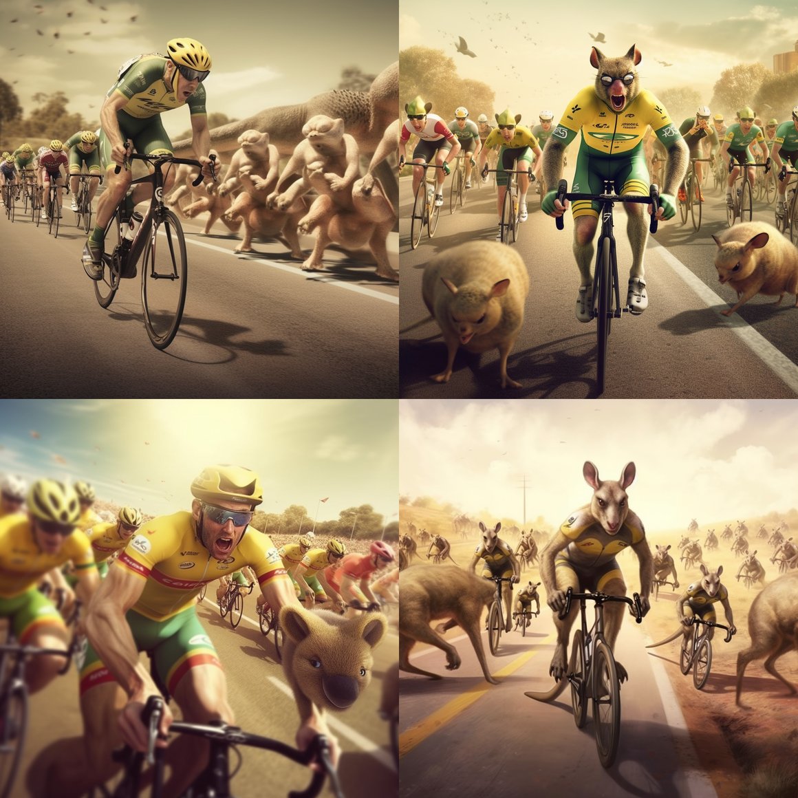 A Surreal Kangaroo vs Mark Cavendish Cycling Race Drama