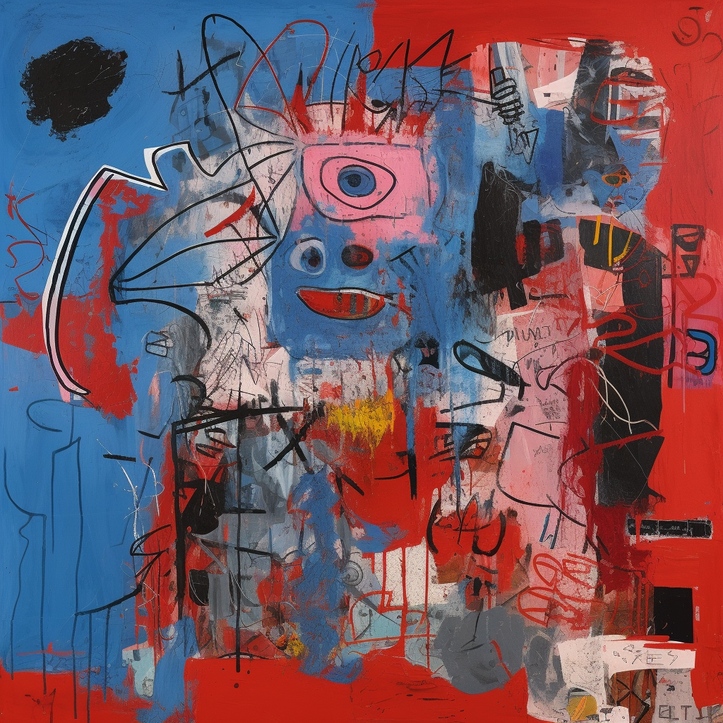 Artistic Fusion: Red Photos meets Blue Paintings
