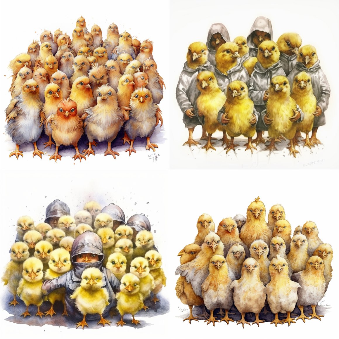 Revolutionary Chicks: A Whimsical Watercolor Journey