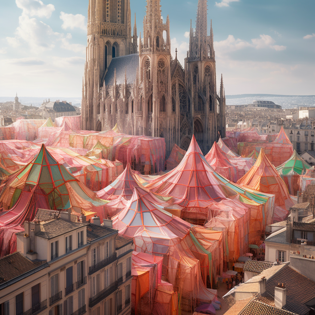 A Vibrant Fusion of Sculptures and Realism in the Cathedrals of Carpetpunk City