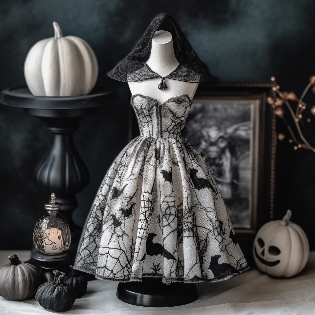 Haunted Elegance: Ghost Witch Dress Design Stage 5