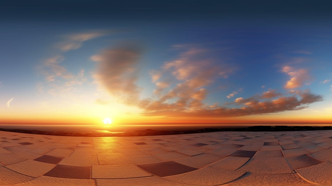 8K HDRI Equirectangular Sunset Sky Texture Mid-Journey