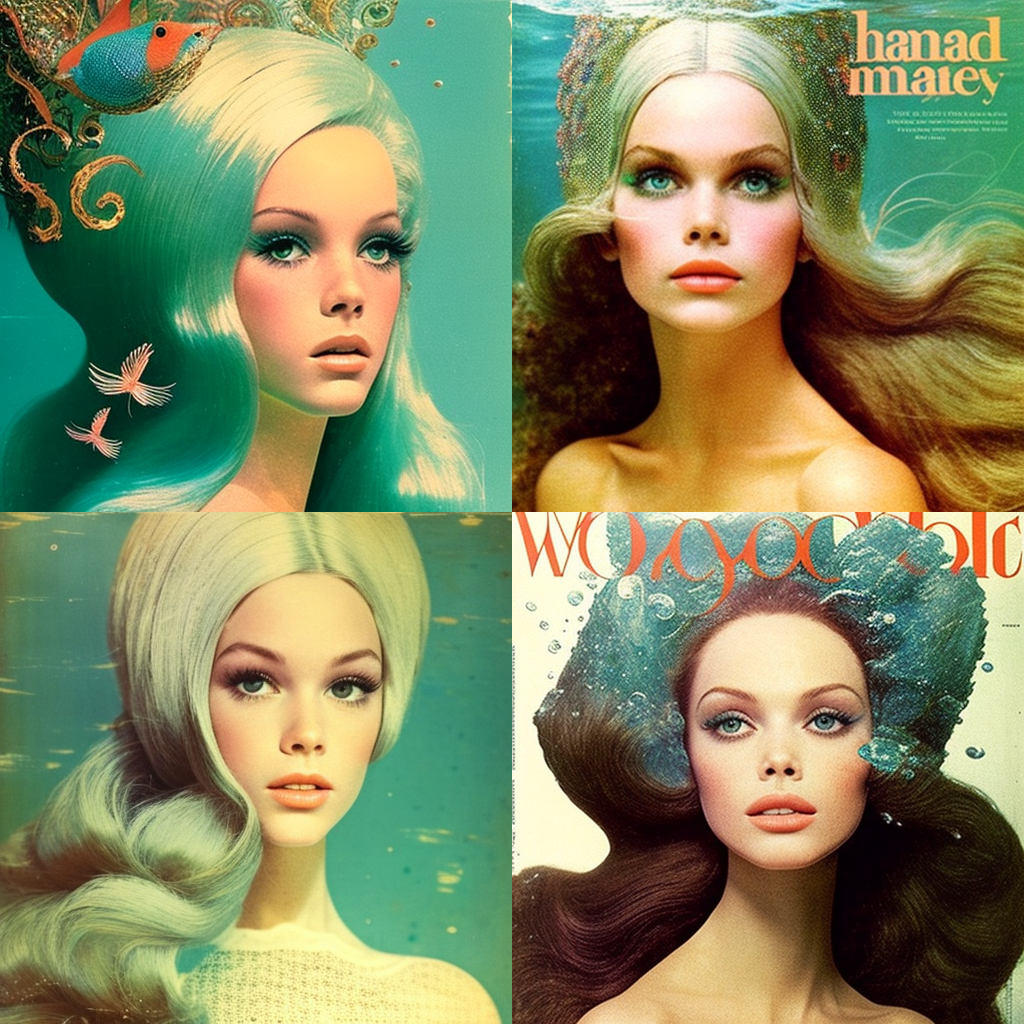 Retro Siren: A 1960s Fashion Mermaid Adventure