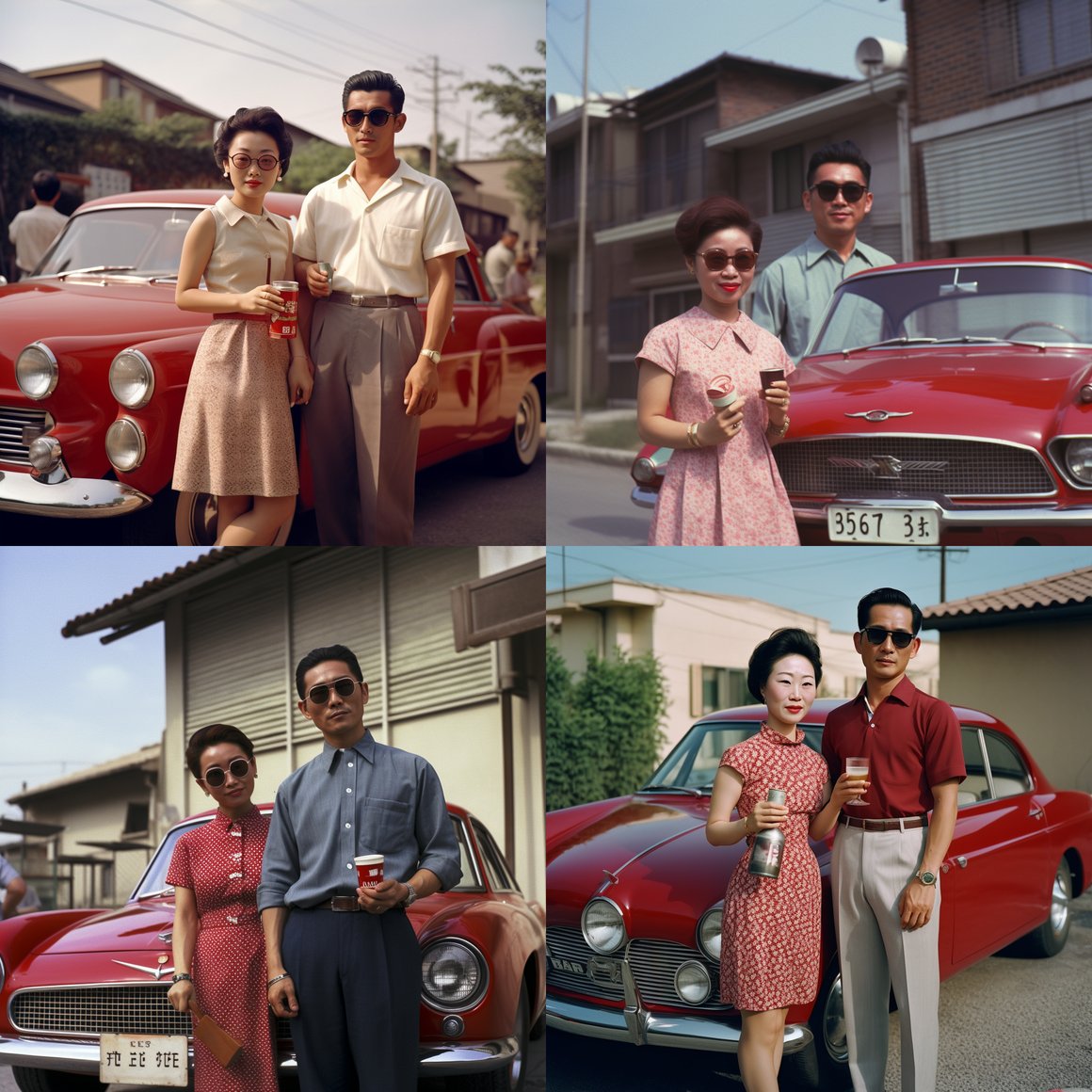 A Stylish Japanese Couple and their Red Alfa Romeo
