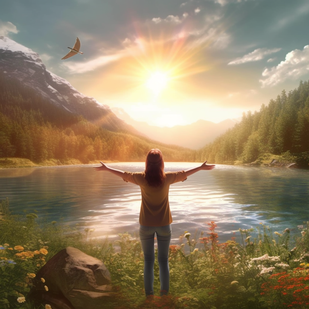 HD Ultra-Detailed Artwork of a Woman Embracing Nature's Beauty