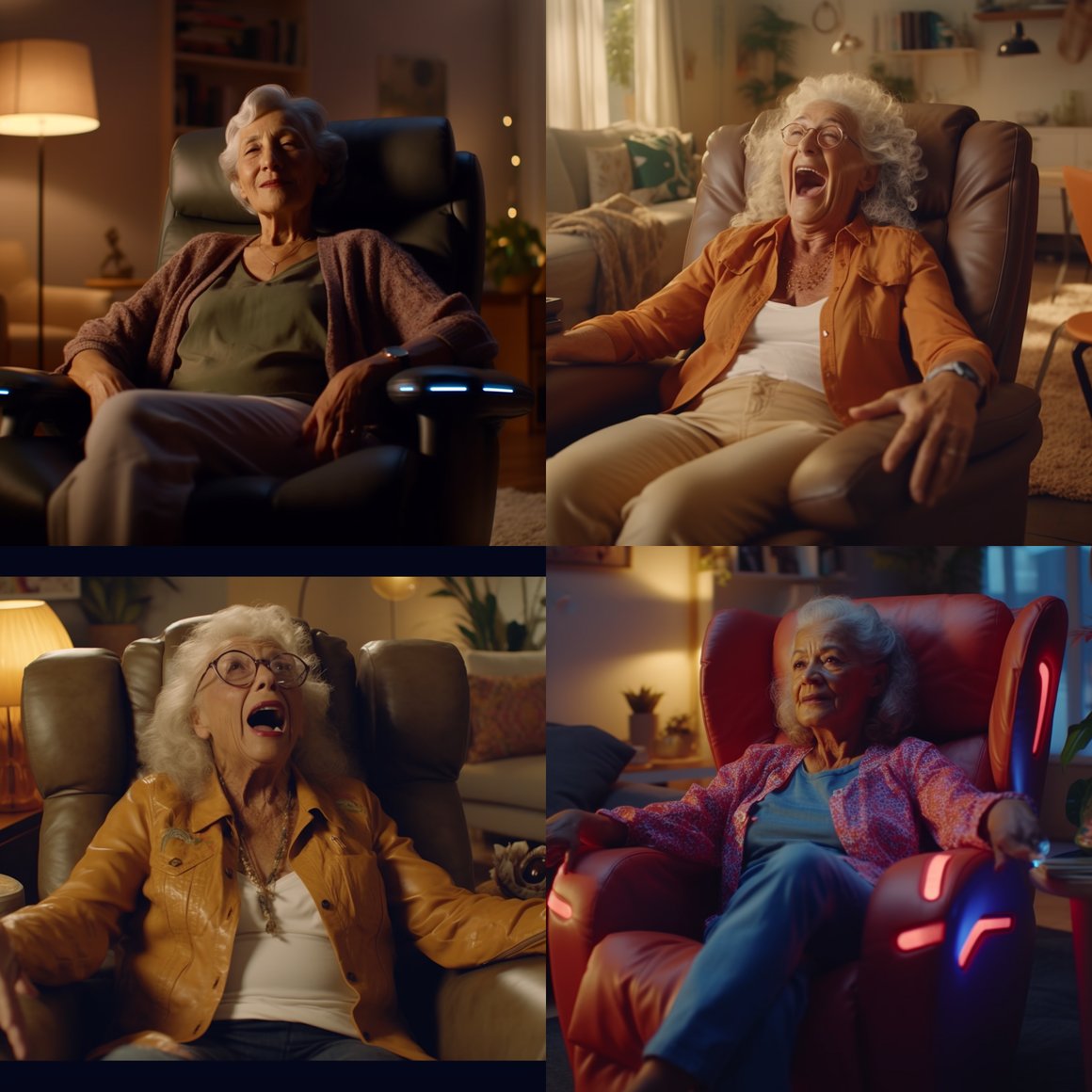 A Surprised Senior's Experience with Modern Technology in a Retro Setting