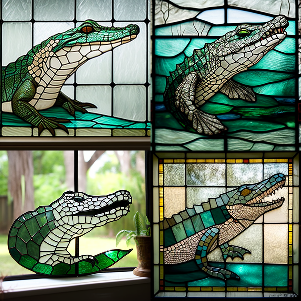 Monochrome Alligator: A Stained Glass Journey Prompt | NeoPrompt