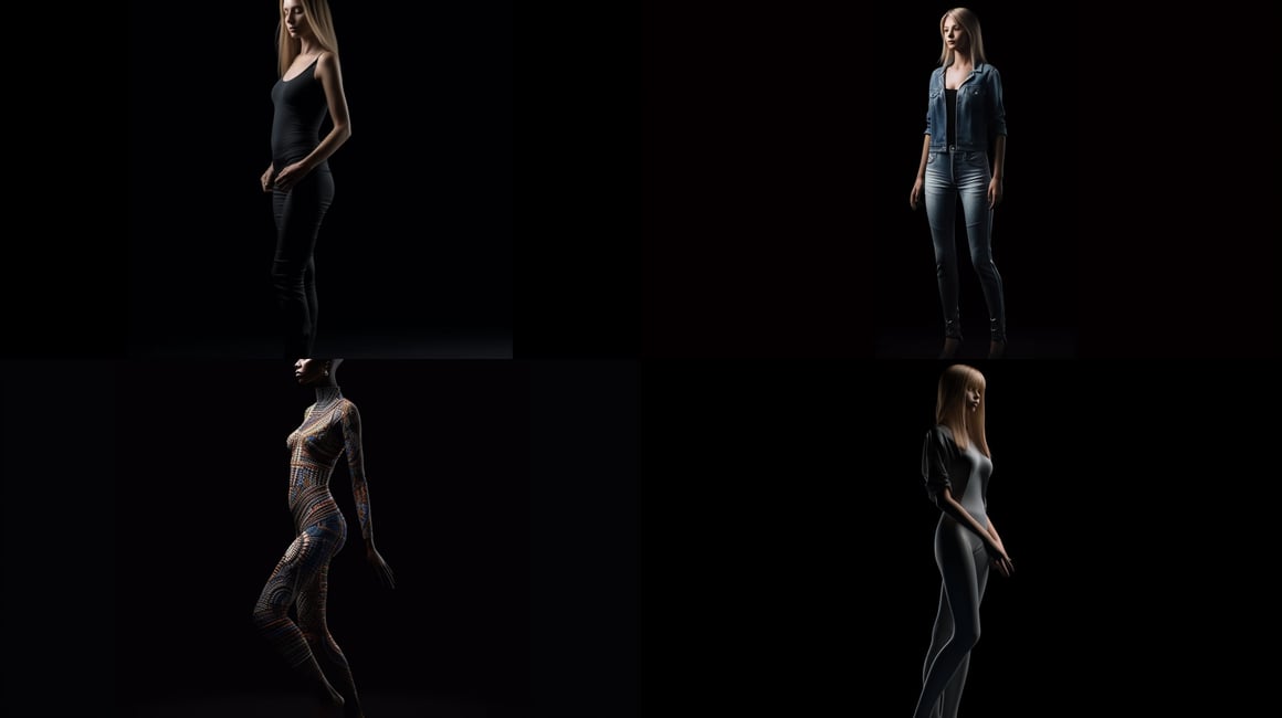 A Tall, Full-Figured Woman in 3D Art Rendering