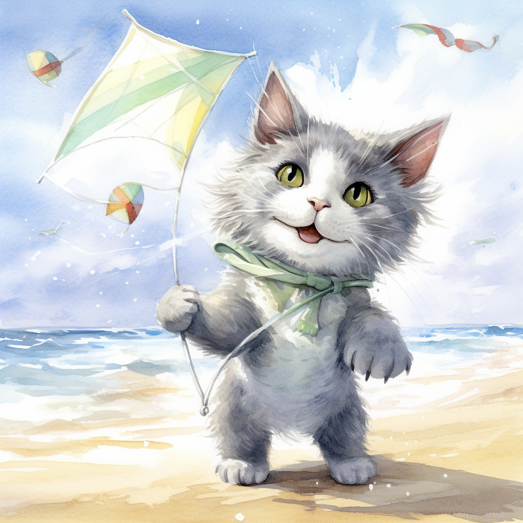 Summer Frolic: The Grey Cat's Kite Adventure