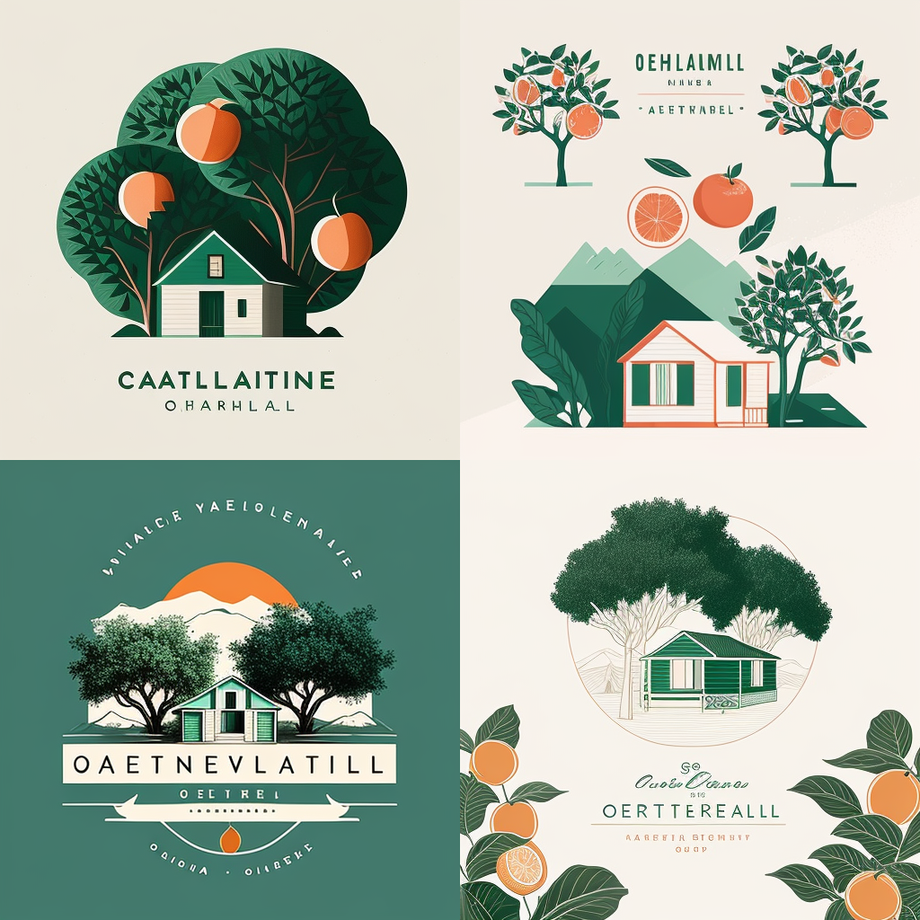 Clementine Orchard Vacation Home Rental Logo Design