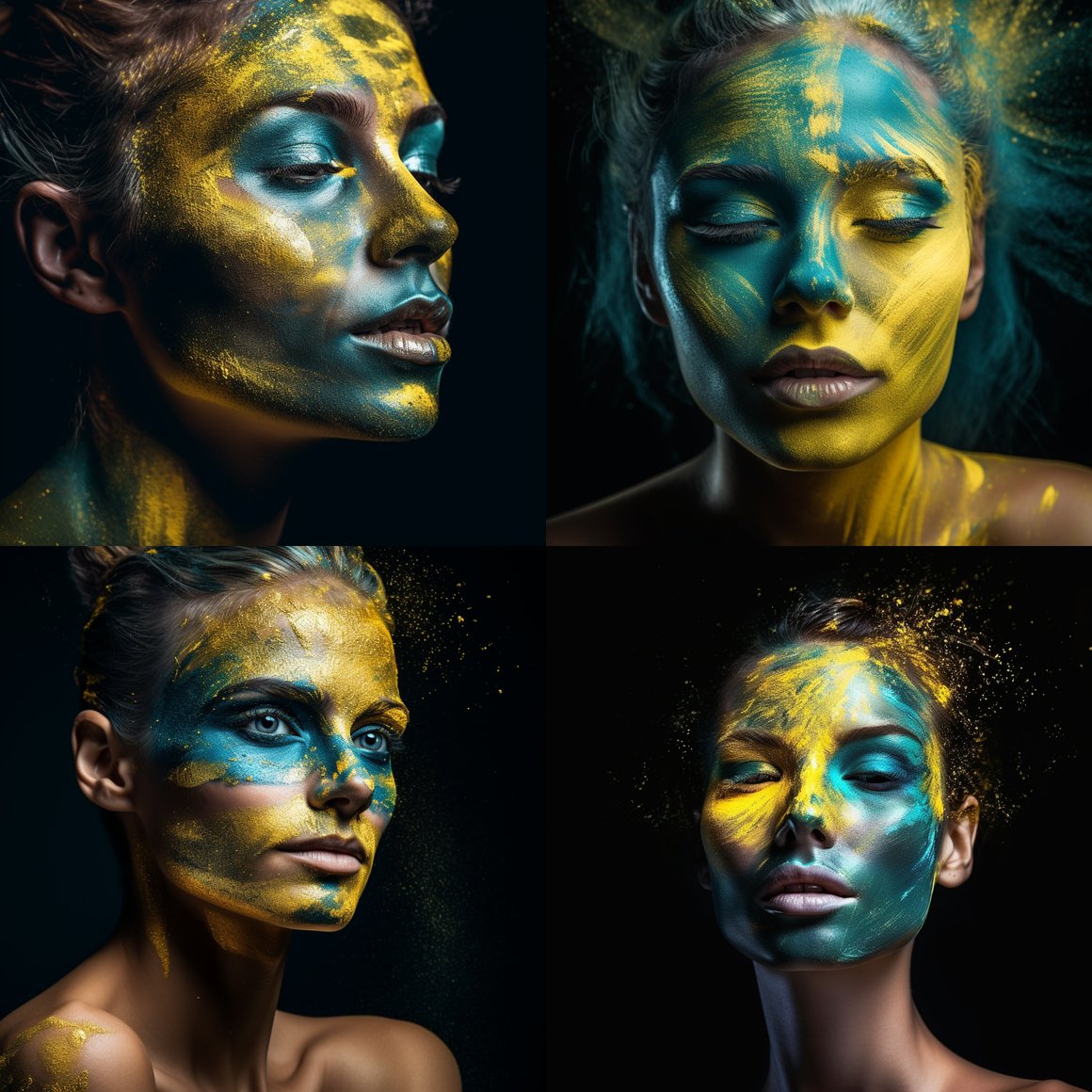 Metallic Chalk Powder Explosion Portrait