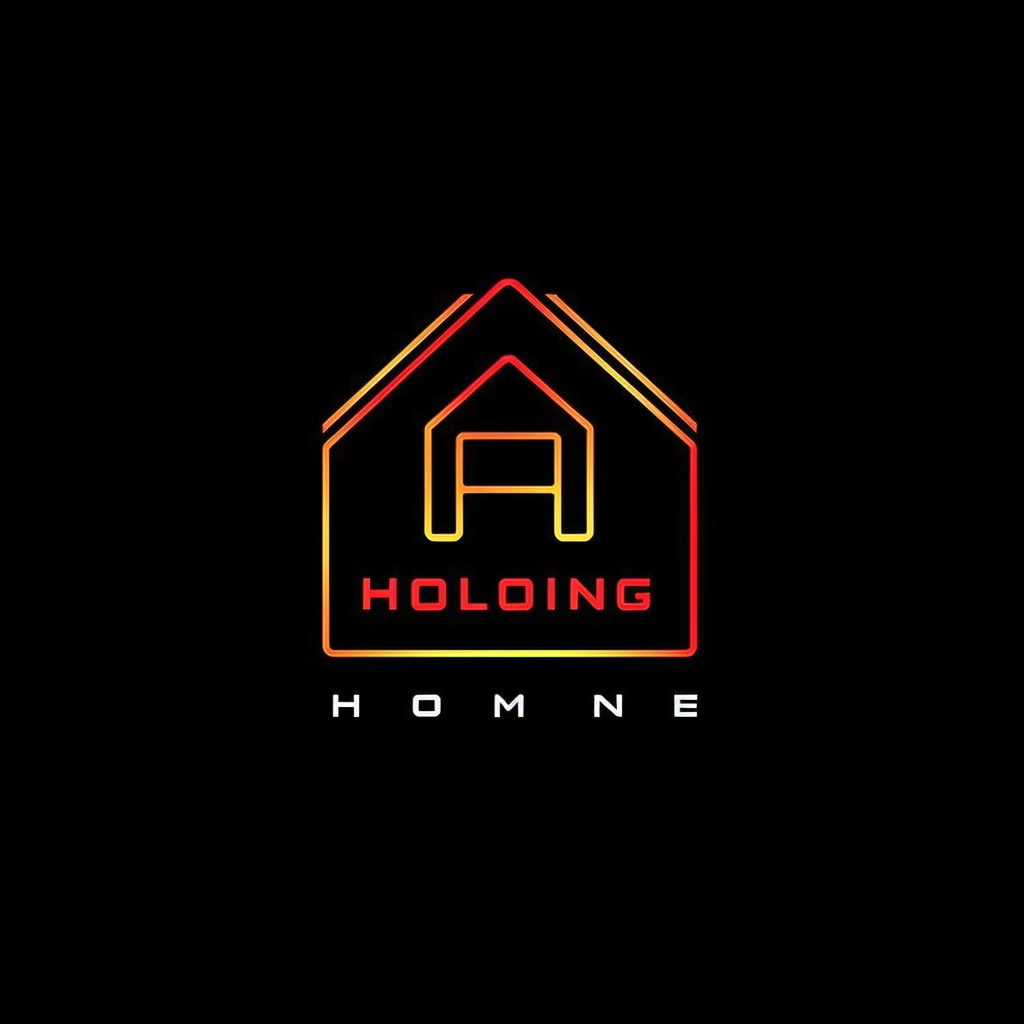 Neon Lights Minimalist Gaming House Logo Design