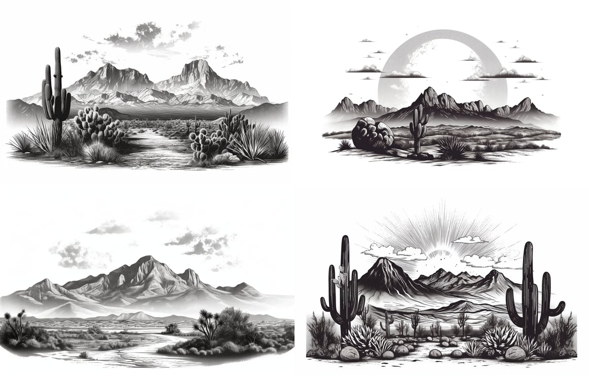 Retro Desert Journey Vector Design