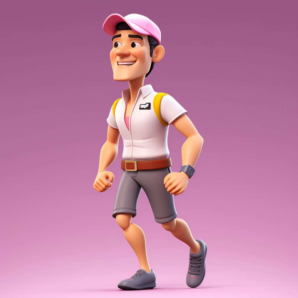 A Unique 3D Pixar-Styled, Super Detailed, Popmart IP Chinese Runner Figure in 8K Quality