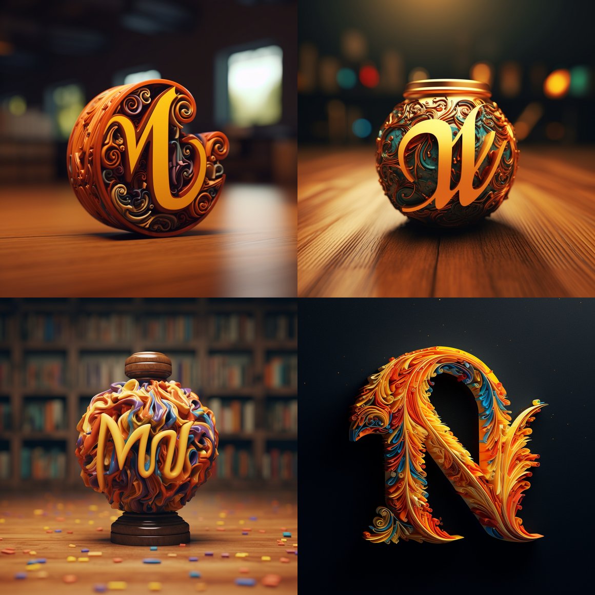 Designing TheMindfulMuscle 3D Logo on Ceramic Using Canon EOS 5D Mark IV - Mid-Journey Prompt