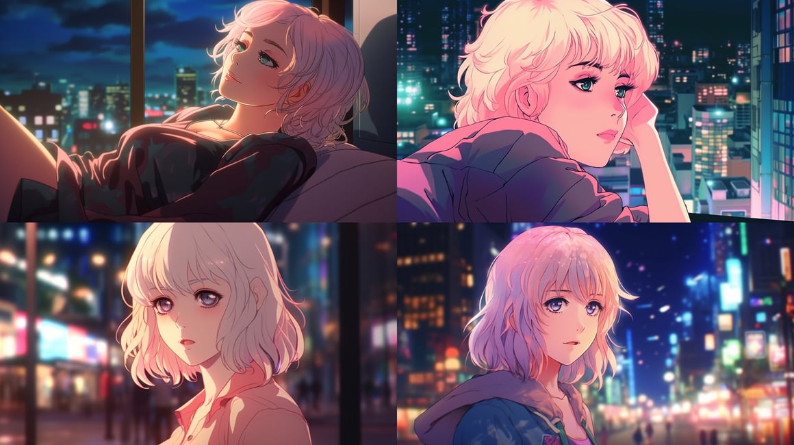 Retro Anime and Citypop Night Adventure