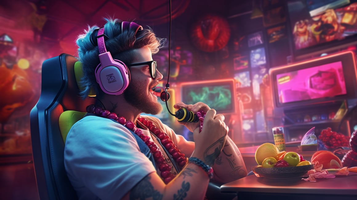 Neon Nights: A Gamer's Vaping Journey in 8k HDR