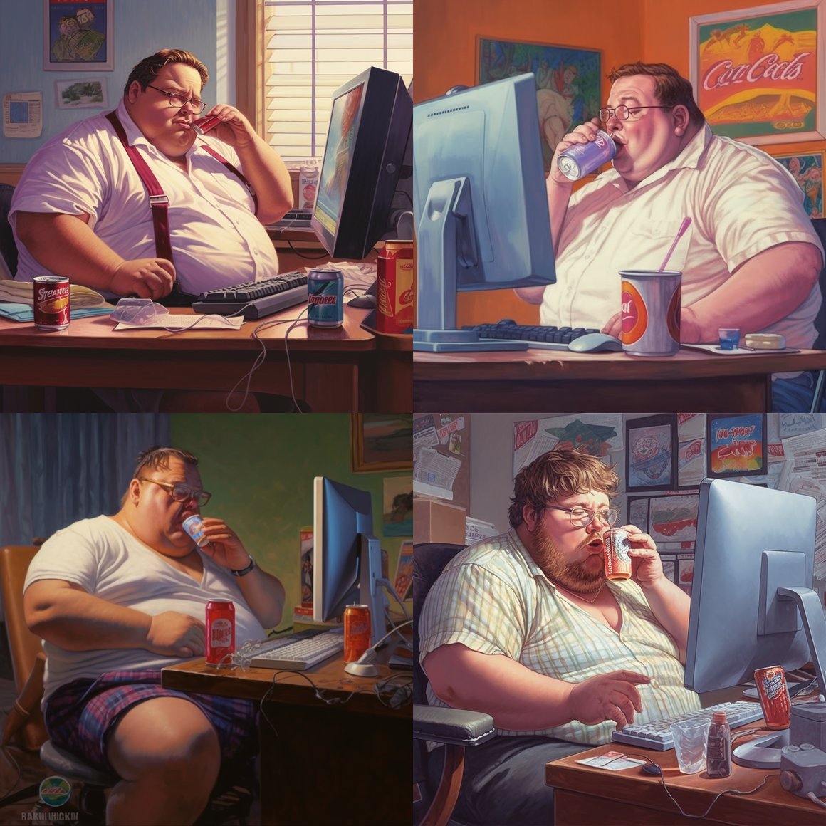 Midnight Gamer's Unusual Setup: Scene Description