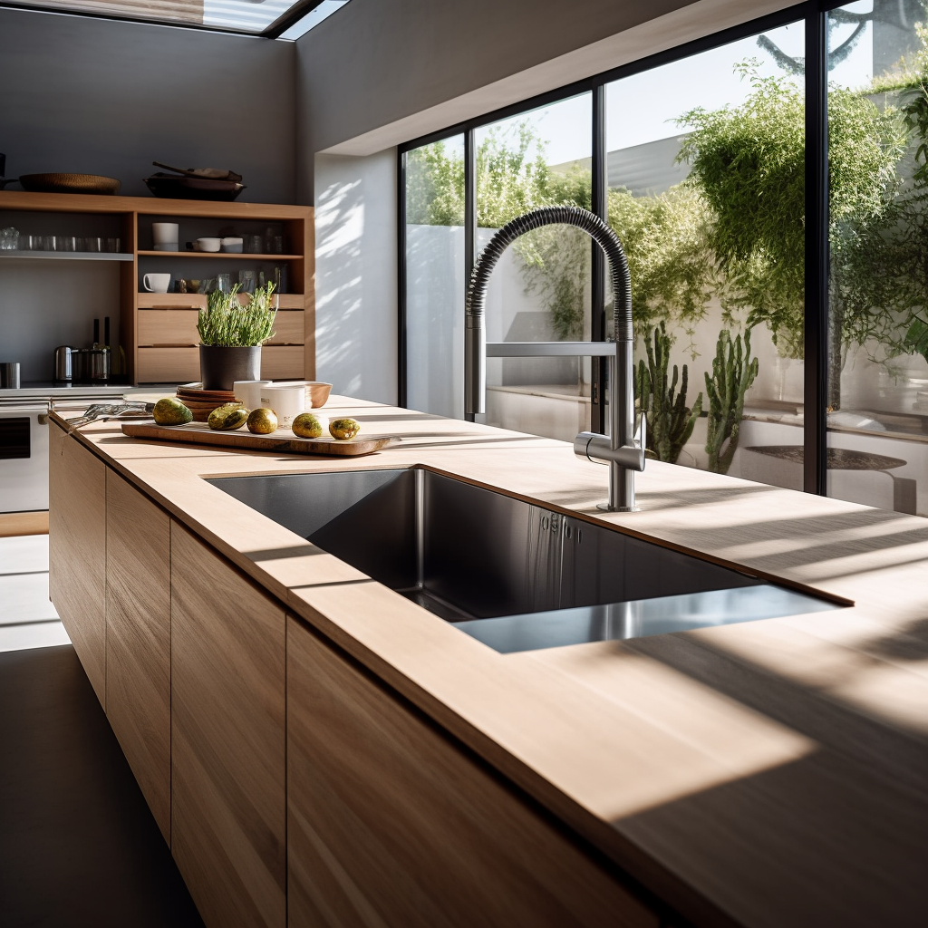 Sunny Midday in a Modern Farmhouse Kitchen