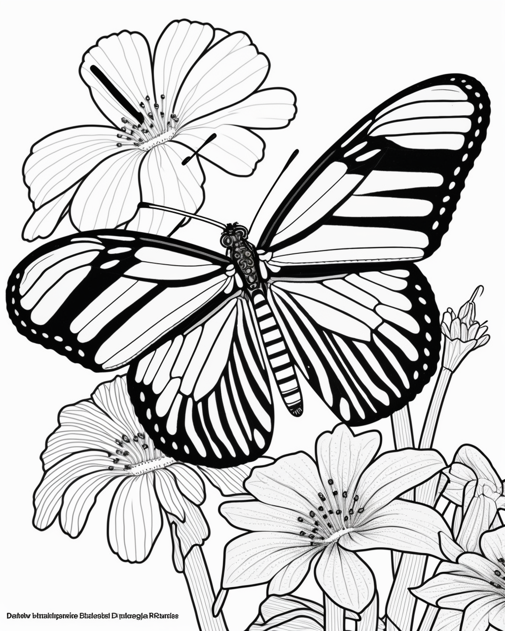 Cartoon Zebra Longwing Butterfly Coloring Page for Kids