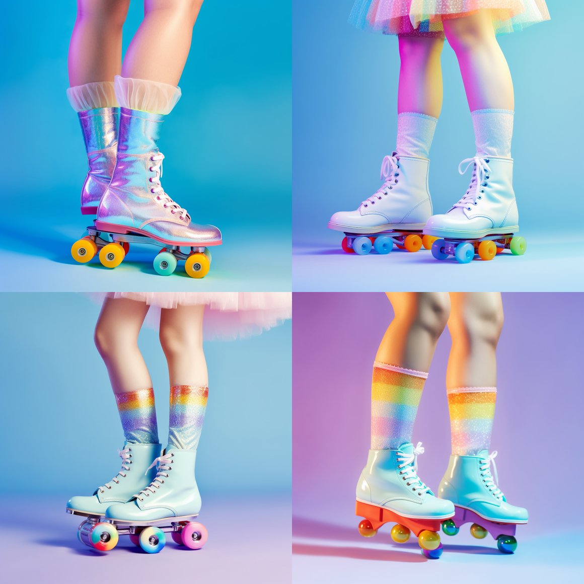 Retro Rainbow Roller Skating Dream