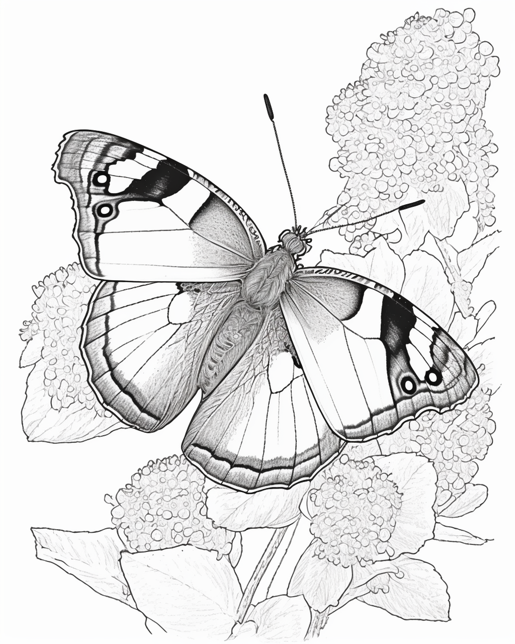 Halfway to Red Admiral Butterfly Cartoon Coloring Page Sneak Peek