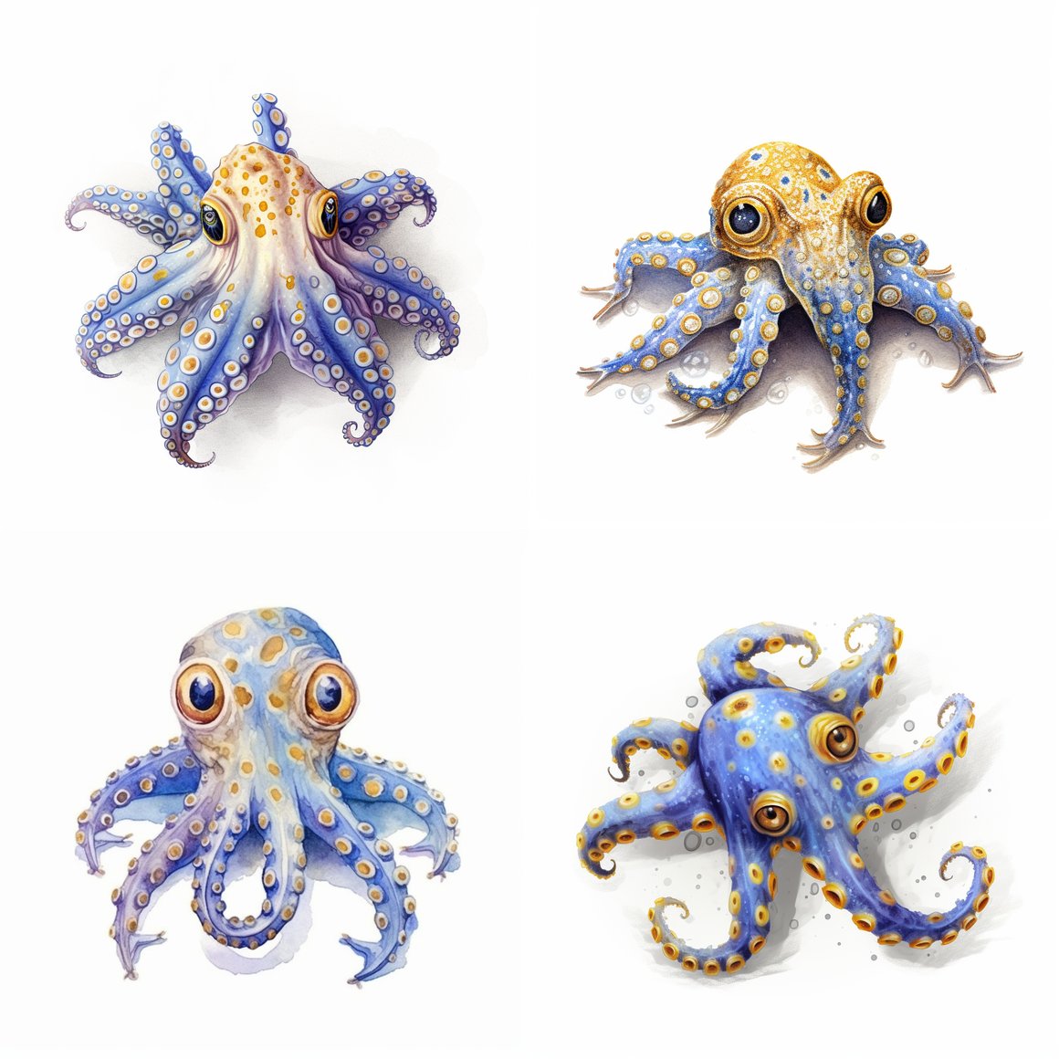 Mid-Trip Encounter: Illustration of a Blue Ringed Octopus