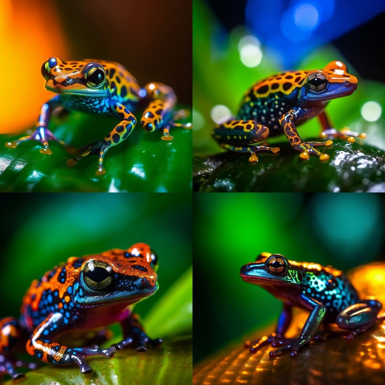 Exquisite Poison Dart Frog in Dynamic Lighting Prompt | NeoPrompt