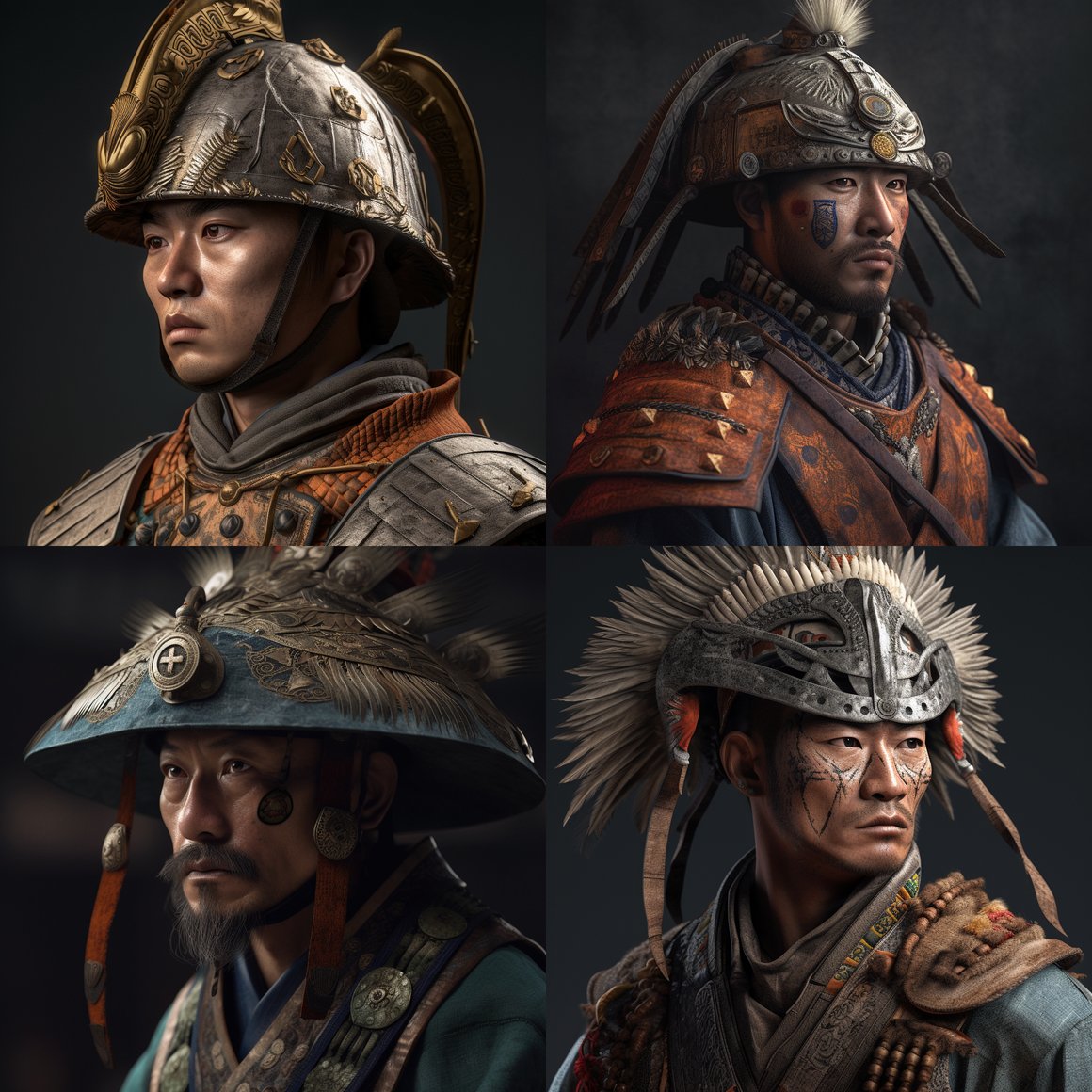Masterfully Detailed Rendering of a Traditional Korean Warrior in High Resolution