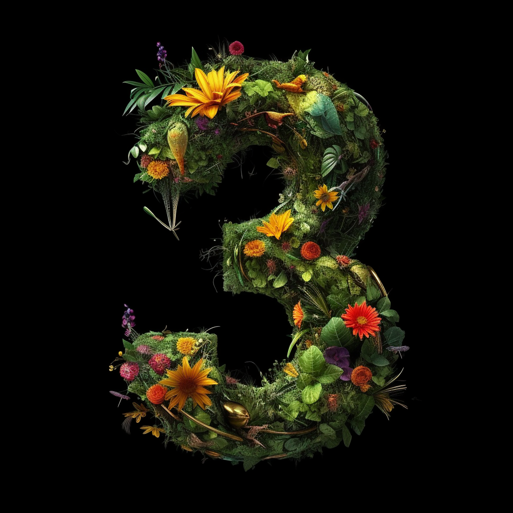 Designing the Number 3 with a Transparent Background