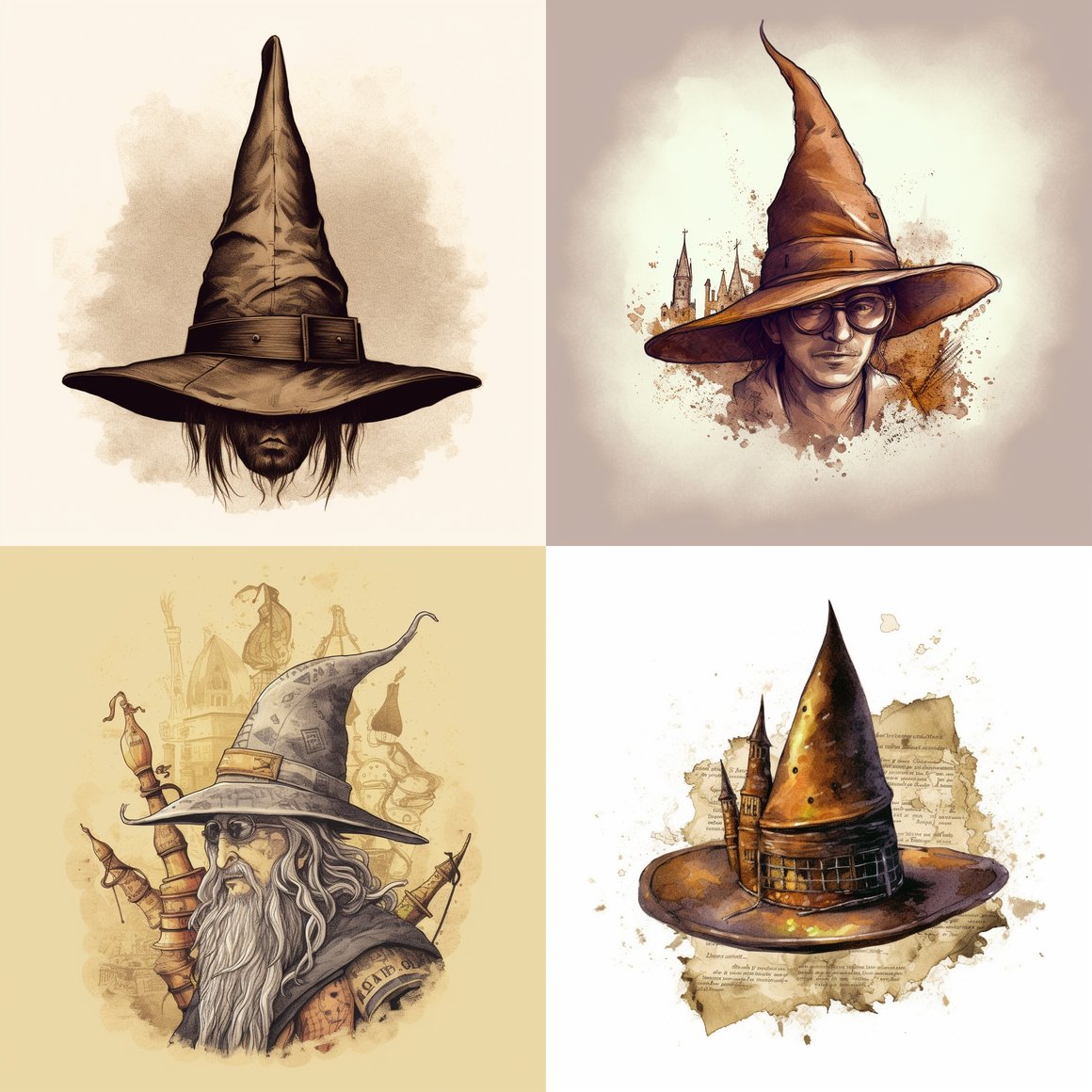 Harry Potter's Sorting Hat Illustration Journey