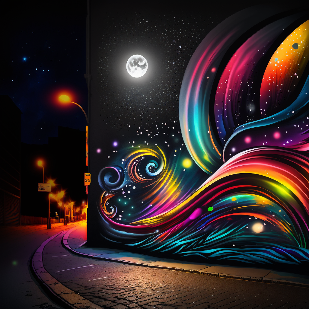 Neon Galaxy Graffiti: Website Background Design