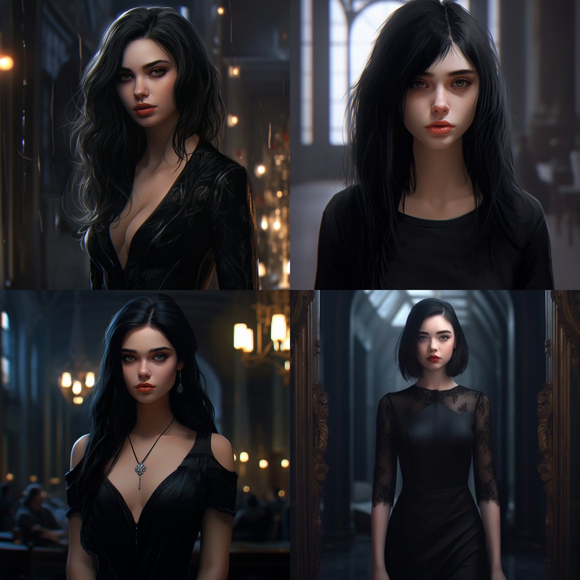 Midnight Elegance: A Young Girl's Fashion Journey